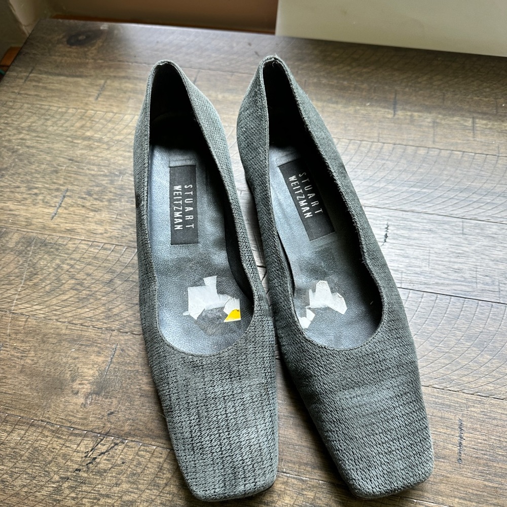 Stuart Weizmann green houndstooth loafer shoe. Size 8.5